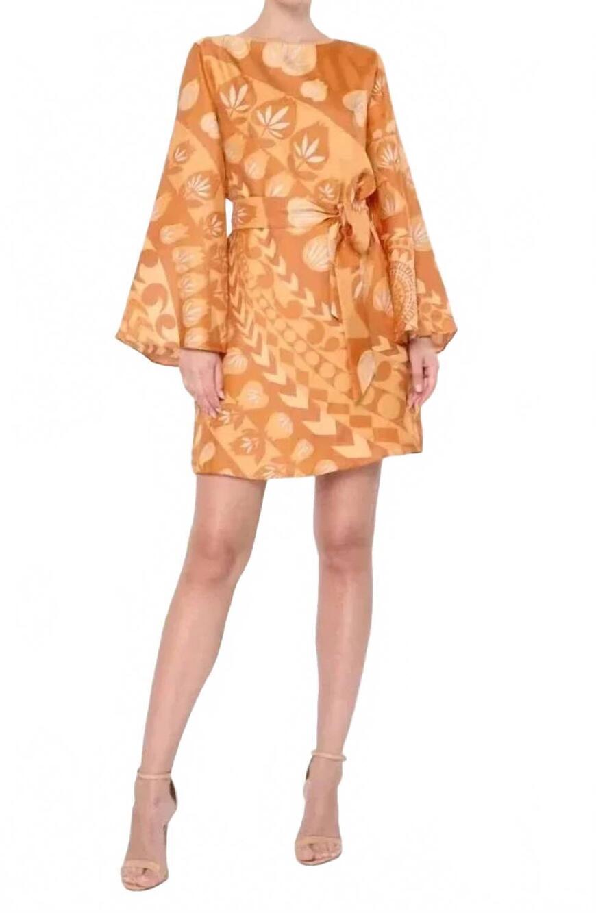 NEW FLORA BEA brayden mini dress in orange